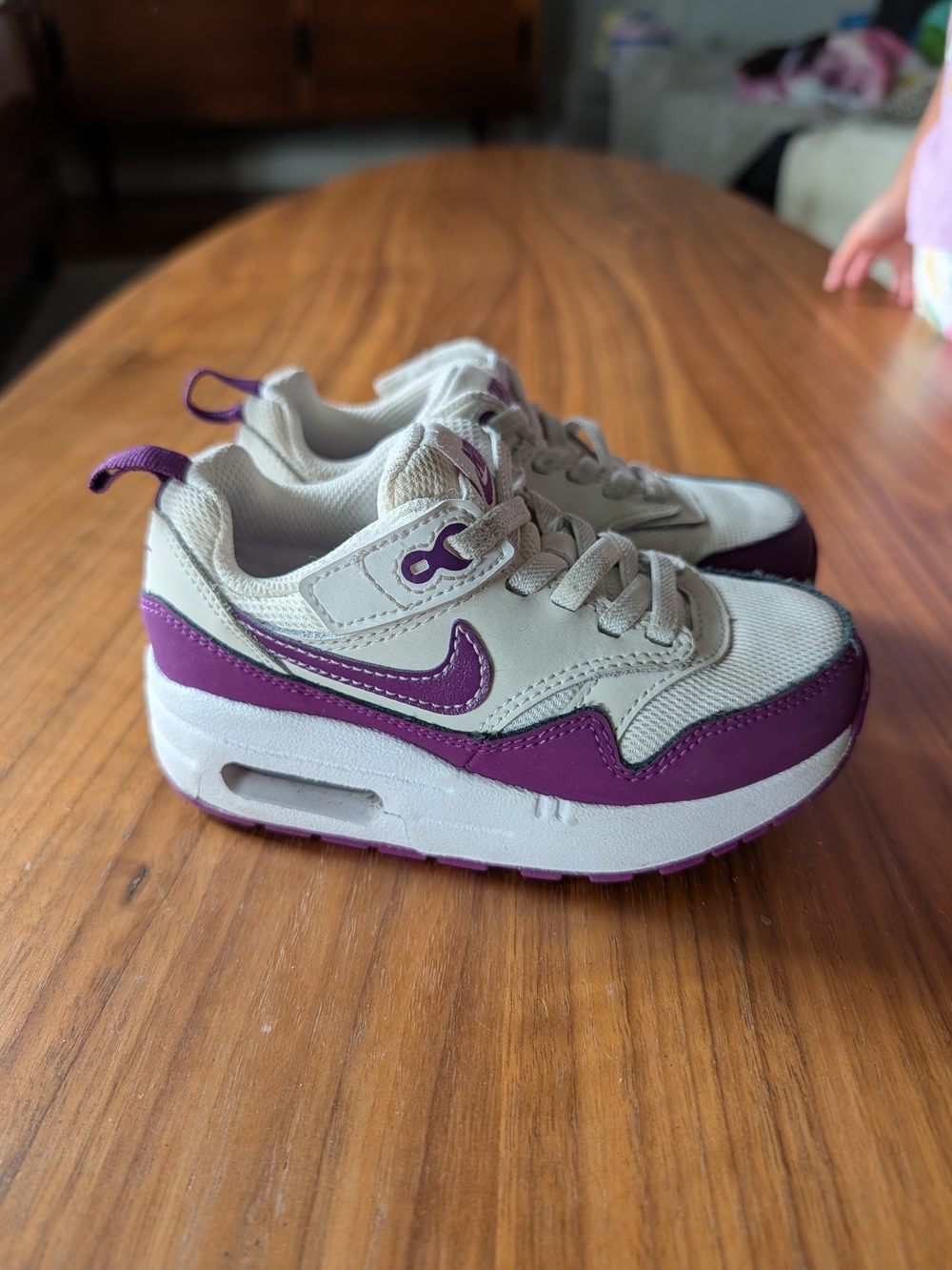 Nike Air Max Toddler Kids' Sneakers in White & Purple